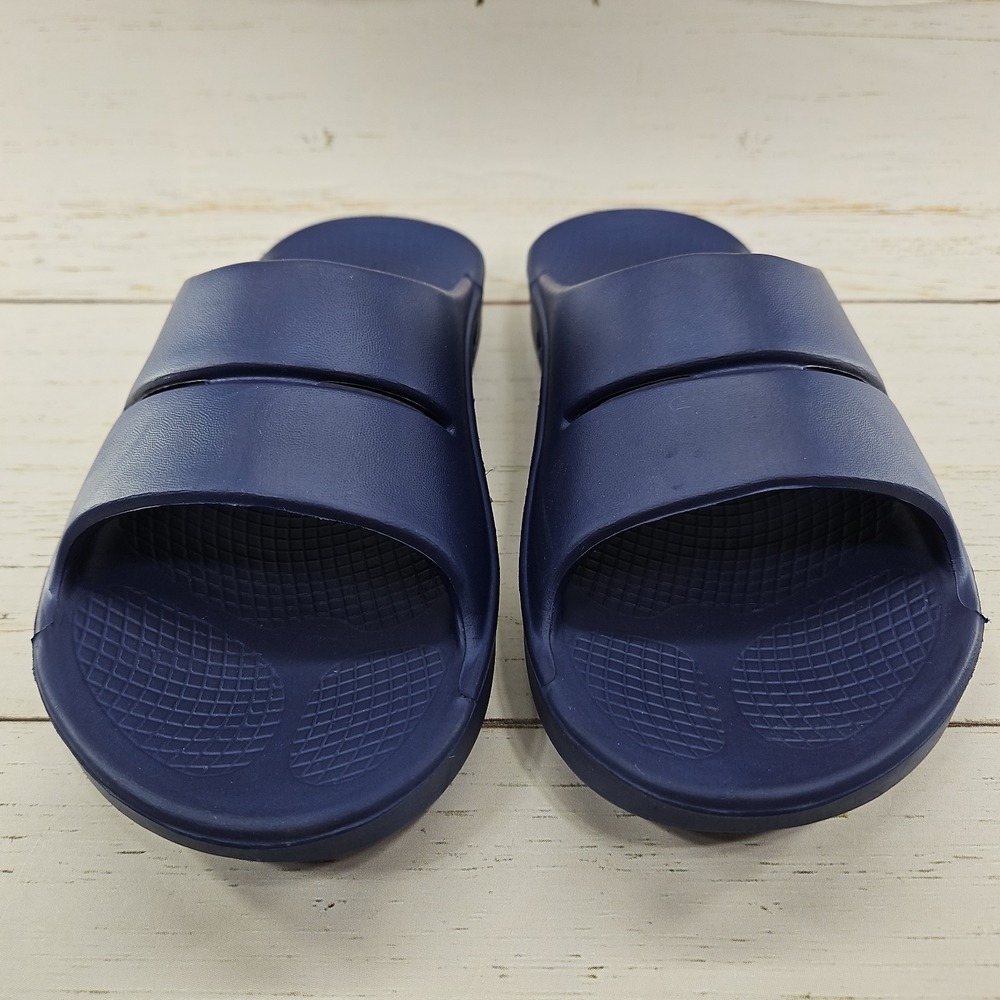 Oofos OOahh Womens 8 Blue Recovery Summer Slide Sandals Arch Support - Picture 4 of 10